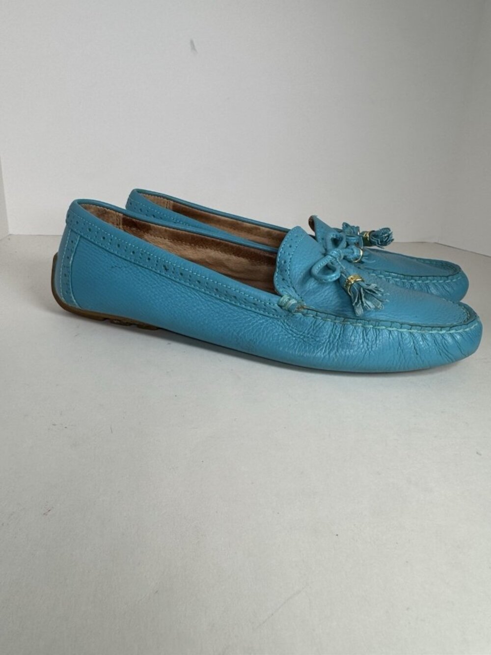 Lauren Ralph Lauren Turquoise Blue Boat Loafer Shoes Women’s 9.5 Cassady Bow